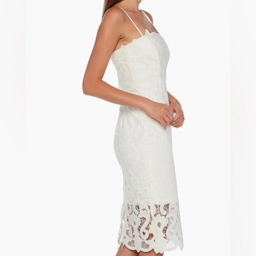 NWT Bardot White Nina Lace Midi Dress 10 - Picture 3 of 6